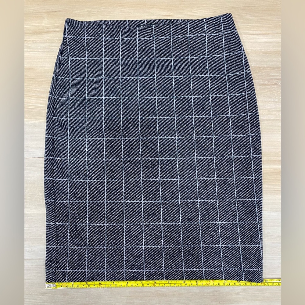 Ann Taylor Factory Dark Gray White Grid Pencil Skirt Women’s Size XS Petite - Picture 9 of 12